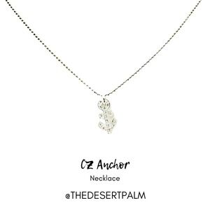 Sterling Silver CZ Anchor Necklace ✨ | Nautical Sparkle Anchor 20" Necklace